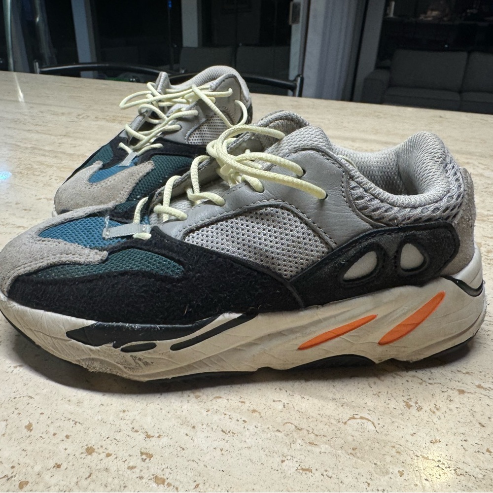 Stylish Kids Sneakers - Gray, Black, and Orange